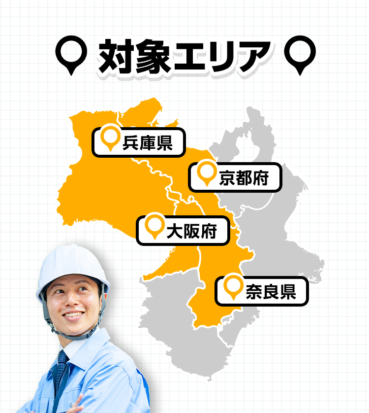 対象エリア/ 京都府・大阪府・奈良県